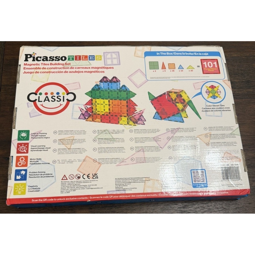 New Picasso Tiles 101 Piece Magnetic Tile Classic Series Building Set Tiles - Picture 2 of 2